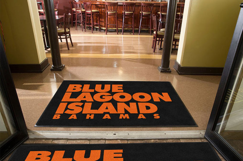 Blue Lagoon Island Bahamas 4 X 6 Rubber Backed Carpeted - The Personalized Doormats Company