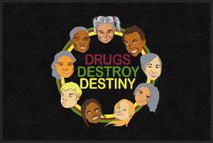 DRUGS DESTROY DESTINY 2 X 3 Rubber Backed Carpeted HD - The Personalized Doormats Company
