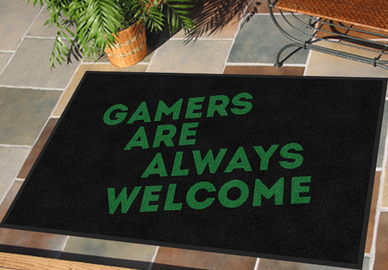 Gamers are always welcome 2 X 3 Rubber Backed Carpeted HD - The Personalized Doormats Company