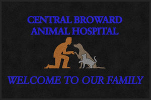 CENTRAL BROWARD ANIMAL HOSPITAL 4 X 6 Rubber Backed Carpeted - The Personalized Doormats Company