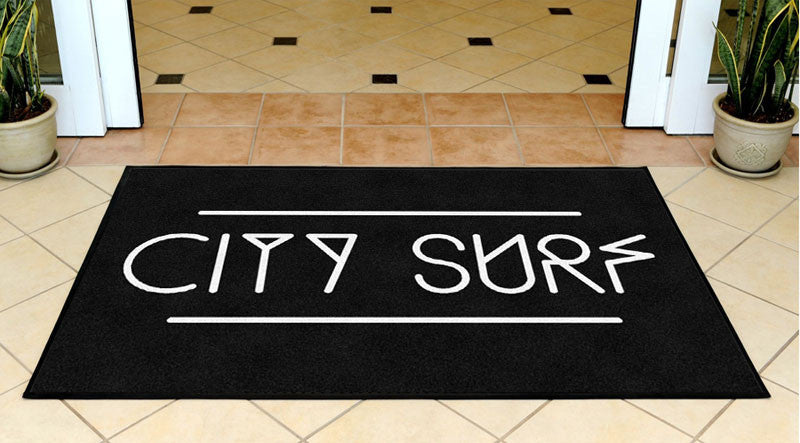 City Surf Fitness Denver 3 x 5 Rubber Backed Carpeted HD - The Personalized Doormats Company