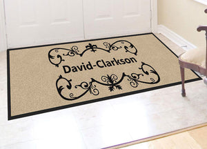 Cheri G. David 2 X 6 Rubber Backed Carpeted HD - The Personalized Doormats Company