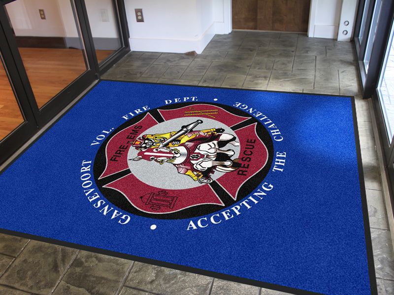 Gansevoort Volunteer Fire Department 6 X 8 Rubber Backed Carpeted HD - The Personalized Doormats Company