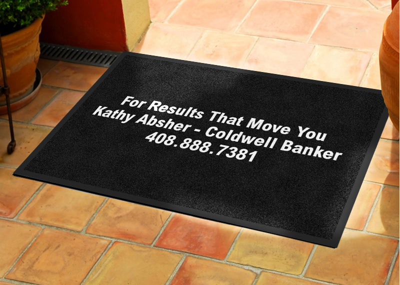 For Results That Move You 2 X 3 Rubber Backed Carpeted HD - The Personalized Doormats Company
