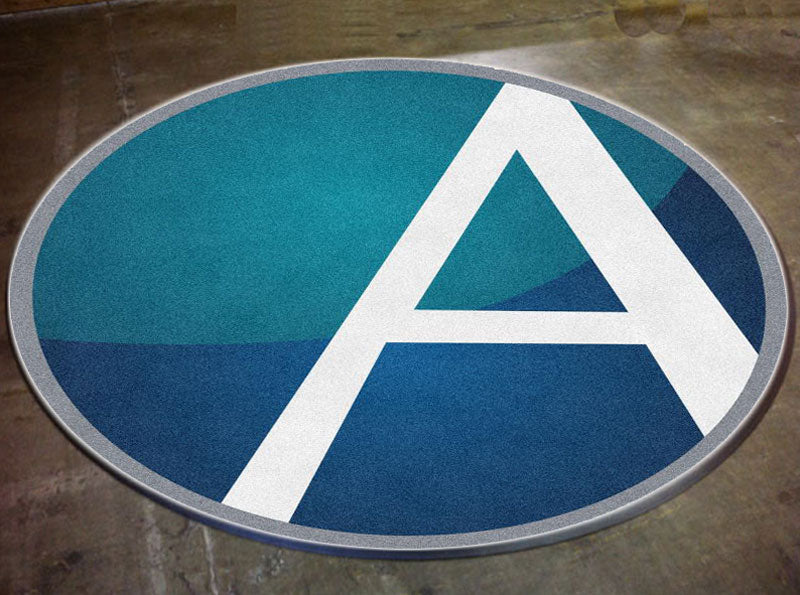 AllProWebTools Logo Rug 5 X 5 Rubber Backed Carpeted HD Round - The Personalized Doormats Company