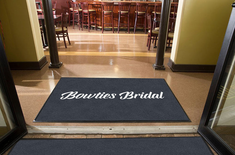 Bowties Bridal 4 X 6 Rubber Backed Carpeted HD - The Personalized Doormats Company