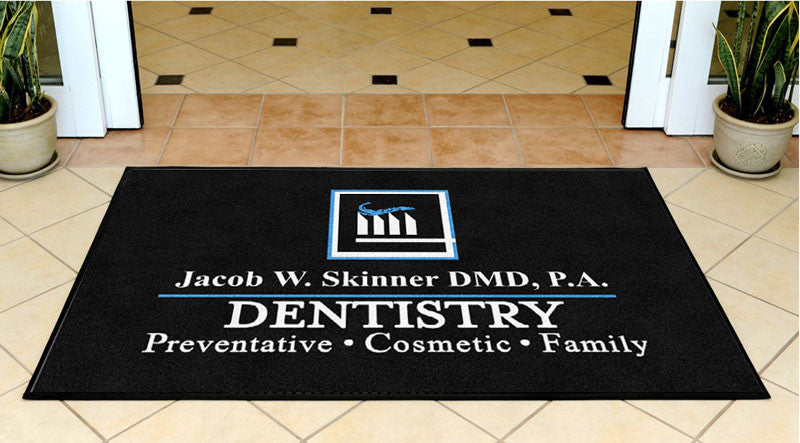 Dr. Jacob W Skinner 3 X 5 Rubber Backed Carpeted HD - The Personalized Doormats Company