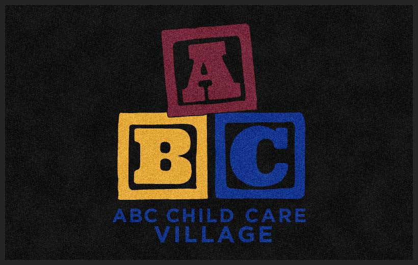 ABC Child Care Village 5 X 8 Rubber Backed Carpeted HD - The Personalized Doormats Company