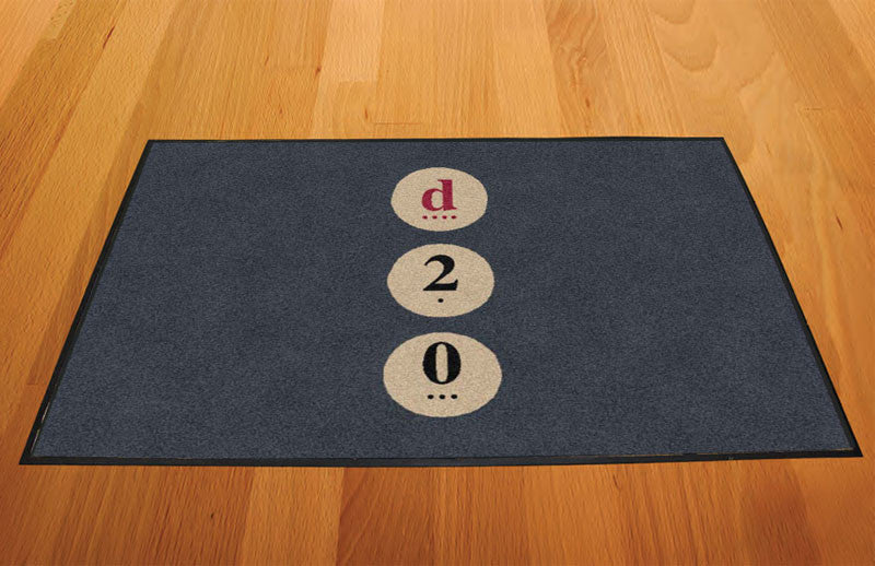 d20 Board Game Cafe 2 X 3 Rubber Backed Carpeted HD - The Personalized Doormats Company