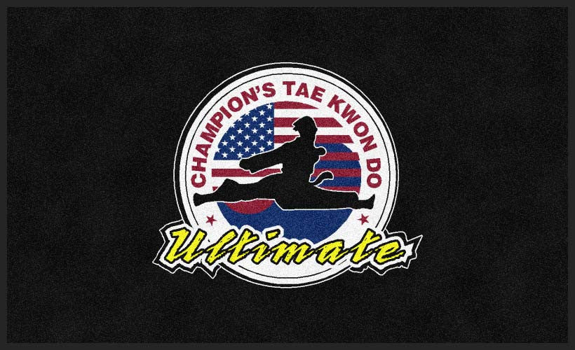 Champions Taekwondo 3 X 5 Rubber Backed Carpeted HD - The Personalized Doormats Company