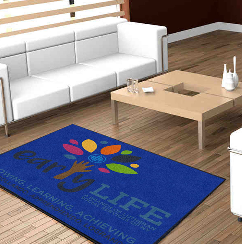 Early LIFE Logo Carpets 4 x 6 Custom Plush 30 HD - The Personalized Doormats Company