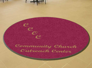 CCOC 5 X 5 Rubber Backed Carpeted HD Round - The Personalized Doormats Company