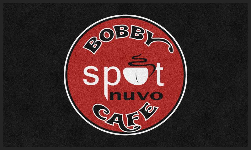 BOBBY SPOT NUVO CAFE 3 X 5 Rubber Backed Carpeted HD - The Personalized Doormats Company