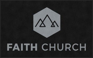 Faith Church Rug 5 X 8 Rubber Backed Carpeted HD - The Personalized Doormats Company