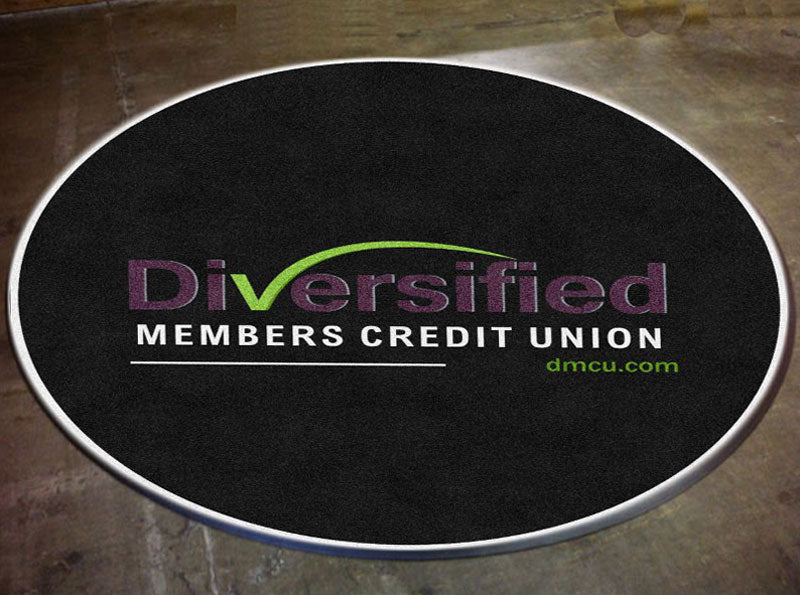 DMCU 4 X 4 Rubber Backed Carpeted HD Round - The Personalized Doormats Company