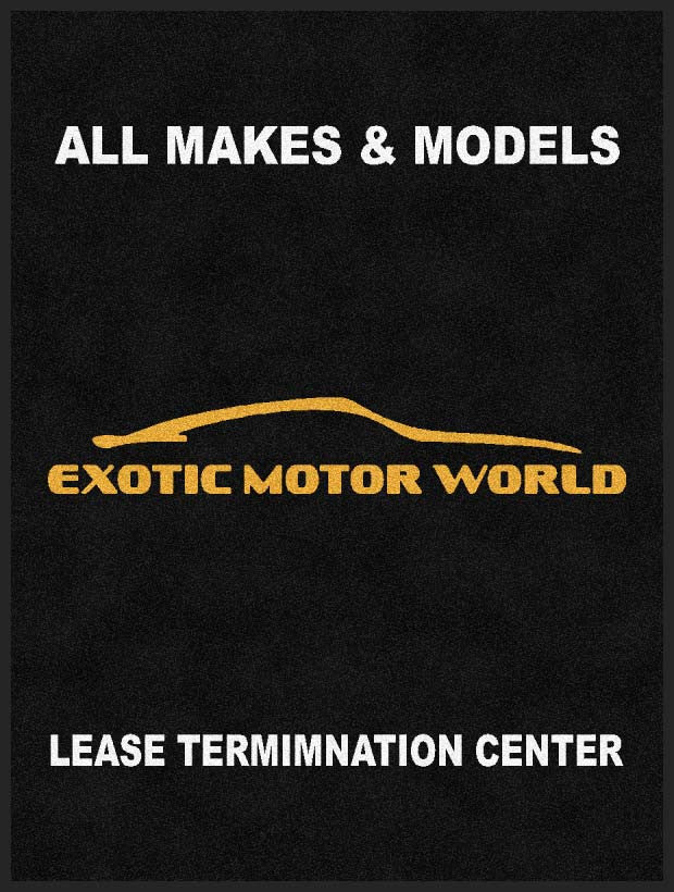 EXOTIC MOTOR WORLD 2.83 X 3.83 Rubber Backed Carpeted HD - The Personalized Doormats Company