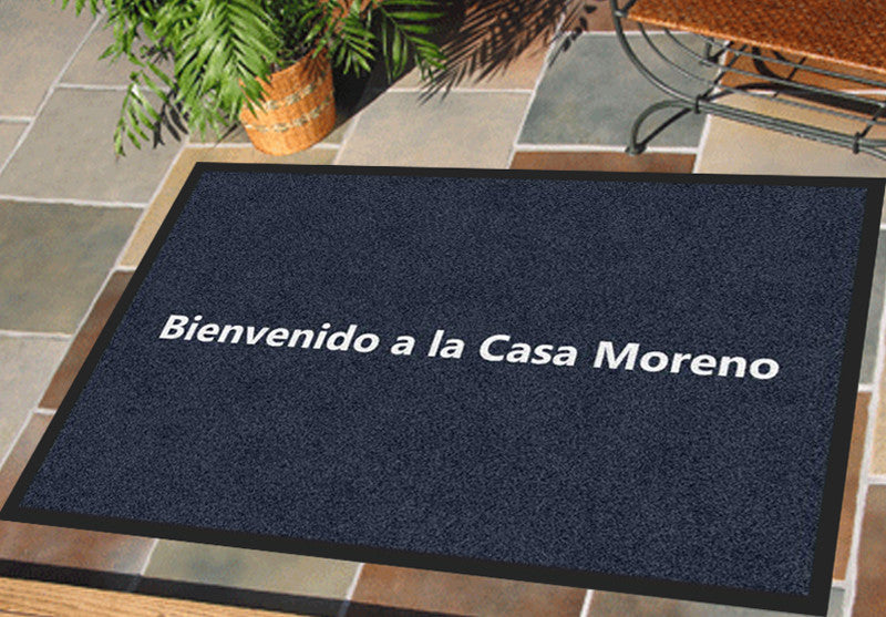 Bienvenido a la Casa Moreno 2 X 3 Rubber Backed Carpeted HD - The Personalized Doormats Company