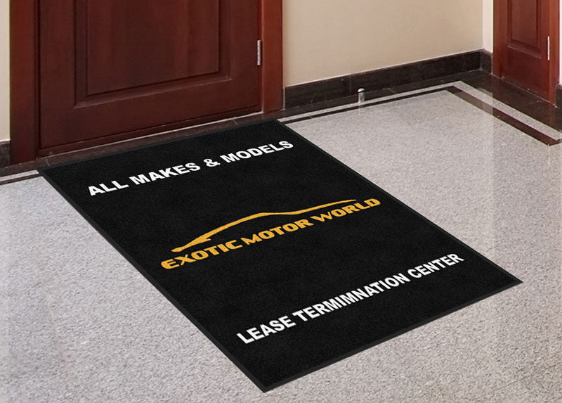 EXOTIC MOTOR WORLD 2.83 X 3.83 Rubber Backed Carpeted HD - The Personalized Doormats Company