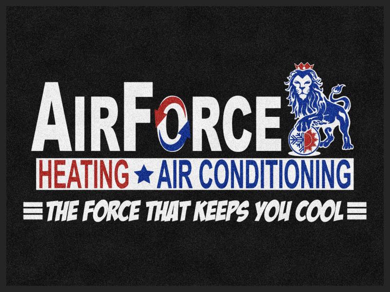 Air Force Heating and Air Logo 3 X 4 Rubber Backed Carpeted HD - The Personalized Doormats Company