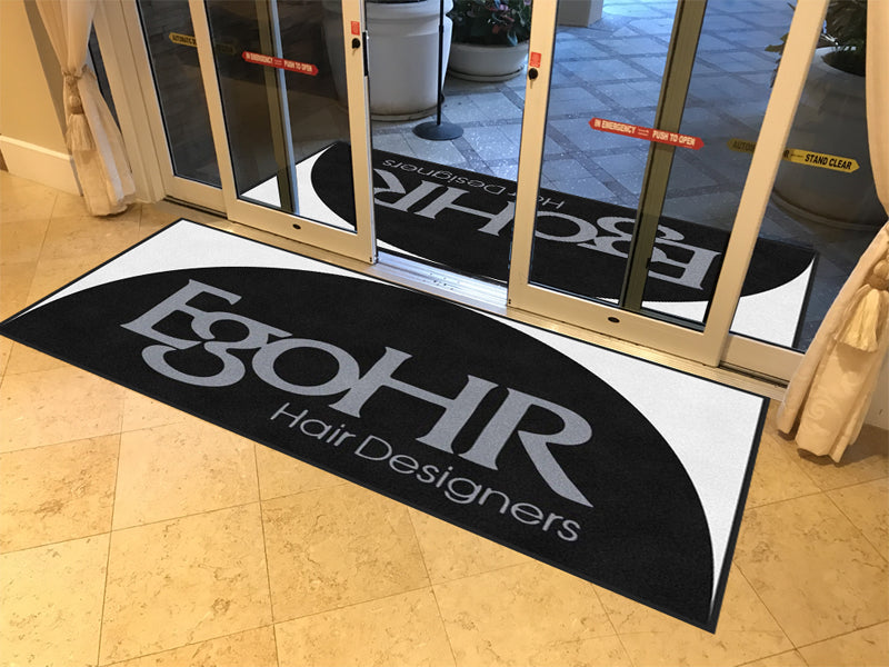 EgoHR 4 X 8 Rubber Backed Carpeted HD Half Round - The Personalized Doormats Company