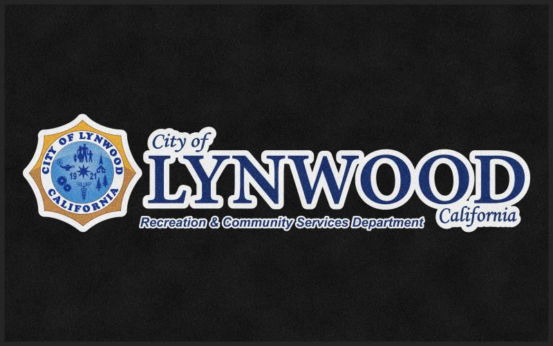 CITY OF LYNWOOD 5 X 8 Rubber Backed Carpeted HD - The Personalized Doormats Company