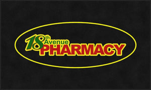 18th Ave Pharmacy 6 X 10 Rubber Backed Carpeted - The Personalized Doormats Company