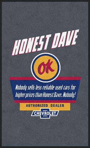 Honest Dave 3 X 5 Rubber Backed Carpeted HD - The Personalized Doormats Company