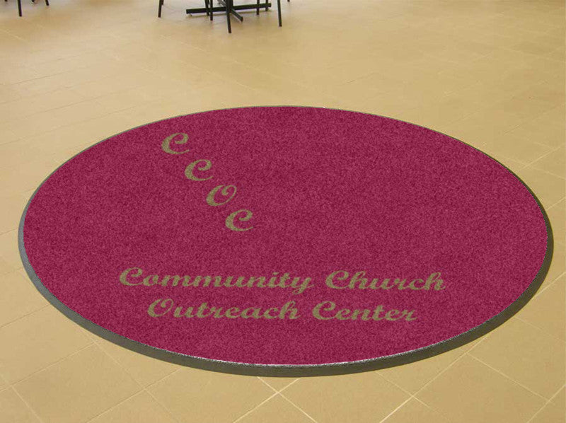 CCOC 5 X 5 Rubber Backed Carpeted HD Round - The Personalized Doormats Company