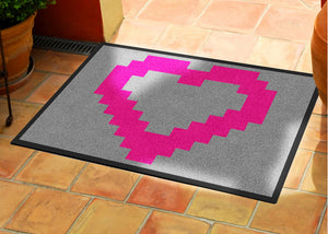 Jagged Heart 2 X 3 Rubber Backed Carpeted - The Personalized Doormats Company