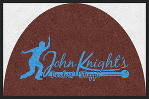 John Knight's Bowlers' Shoppe 2 X 3 Rubber Backed Carpeted HD Half Round - The Personalized Doormats Company