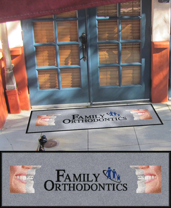 Family Orthodontics 2 X 5.83 Rubber Backed Carpeted HD - The Personalized Doormats Company