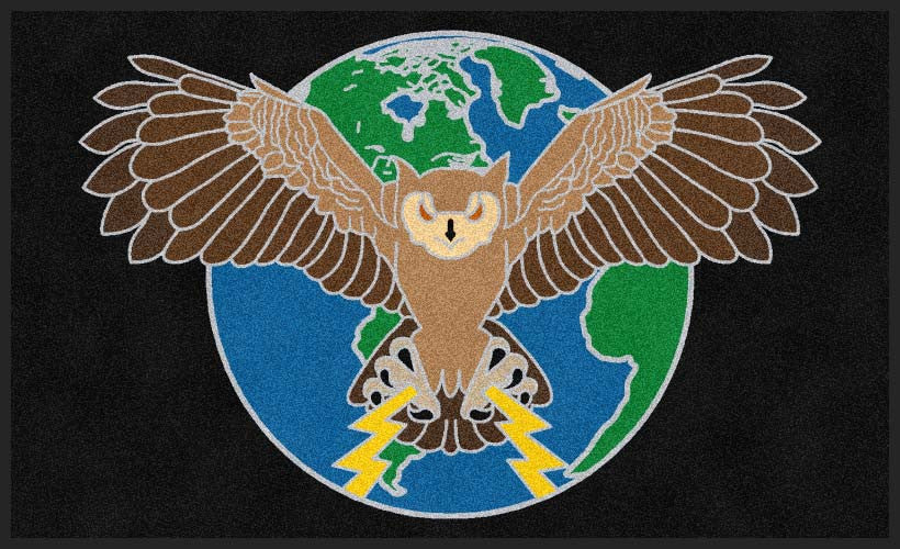 HFGCS OWL 3 X 5 Rubber Backed Carpeted HD - The Personalized Doormats Company