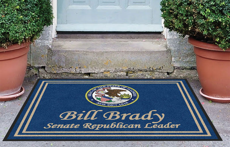 ILLINOIS STATE SENATOR 3 X 4 Rubber Backed Carpeted HD - The Personalized Doormats Company