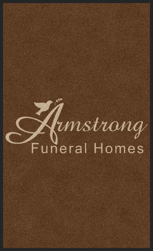 ARMSTRONG FUNERAL HOMES 3 X 5 Rubber Backed Carpeted HD - The Personalized Doormats Company