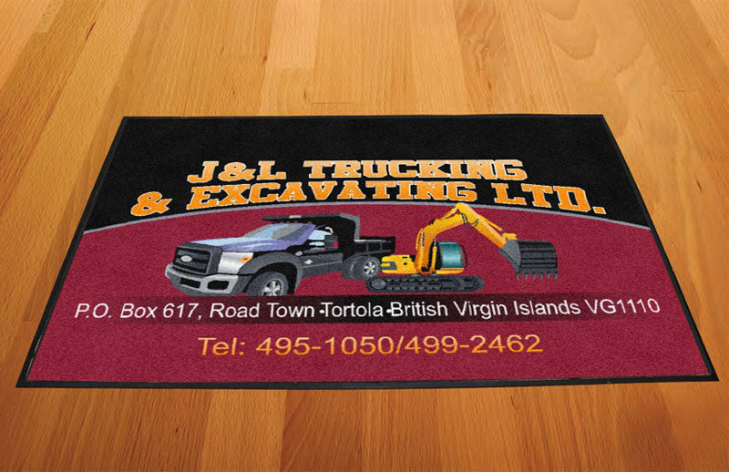 J & L Trucking & Excavating Ltd. 2 X 3 Rubber Backed Carpeted HD - The Personalized Doormats Company