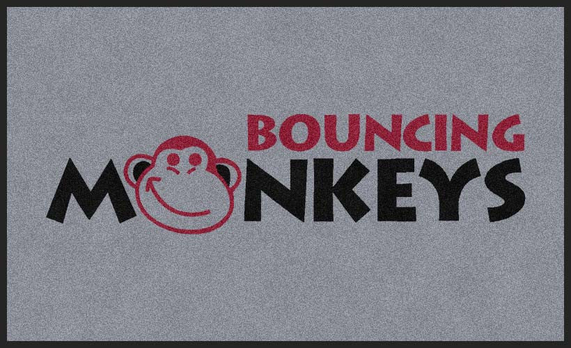 Bouncing Monkeys 3 X 5 Rubber Backed Carpeted HD - The Personalized Doormats Company
