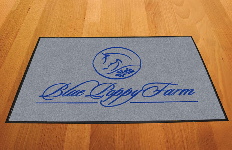 Blue Poppy Farm 2 X 3 Rubber Backed Carpeted HD - The Personalized Doormats Company