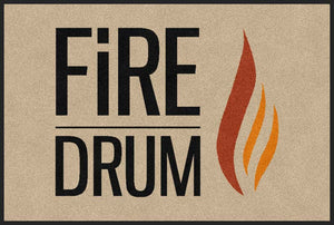 Fire drum 2 X 3 Rubber Backed Carpeted HD - The Personalized Doormats Company