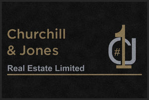 Churchill & Jones Real Estate Limited 4 X 6 Rubber Backed Carpeted HD - The Personalized Doormats Company