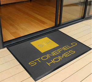 Stonefield Homes Logo Mat- Grey Yellow