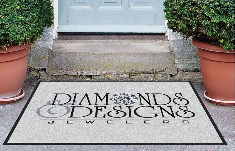 Diamonds And Designs 3 X 4 Rubber Backed Carpeted HD - The Personalized Doormats Company