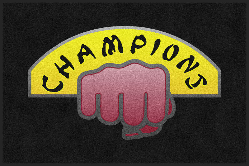 CHAMPIONS 4 X 6 Rubber Backed Carpeted HD - The Personalized Doormats Company