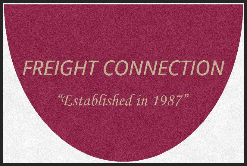 FREIGHT CONNECTION 2 X 3 Rubber Backed Carpeted HD Half Round - The Personalized Doormats Company