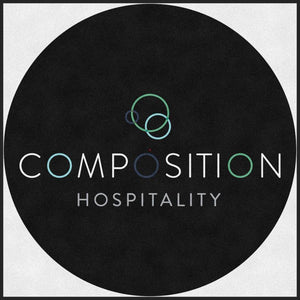 Composition Hospitality 6 X 6 Rubber Backed Carpeted HD Round - The Personalized Doormats Company