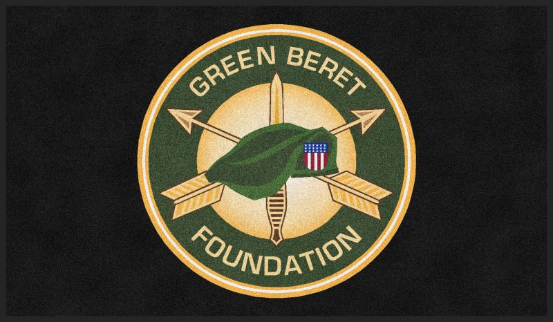 Green Beret Foundation 3.5 X 6 Rubber Backed Carpeted HD - The Personalized Doormats Company