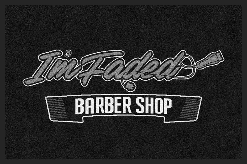 I'm faded barbershop 2 X 3 Rubber Backed Carpeted - The Personalized Doormats Company