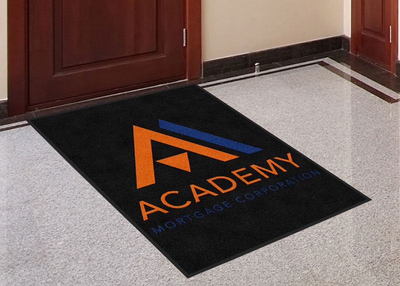 Academy Mortgage 3 X 4 Rubber Backed Carpeted HD - The Personalized Doormats Company