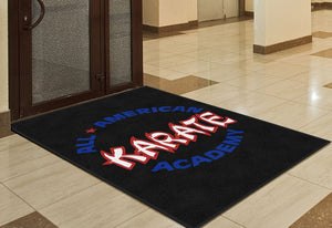All-American Karate Academy 4 X 6 Rubber Backed Carpeted HD - The Personalized Doormats Company