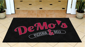 DeMo's Pizzeria & Deli 3 X 5 Rubber Backed Carpeted HD - The Personalized Doormats Company