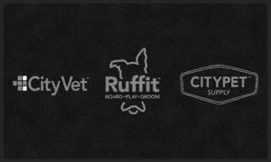 CityVet (gray logo) 3 X 5 Rubber Backed Carpeted - The Personalized Doormats Company